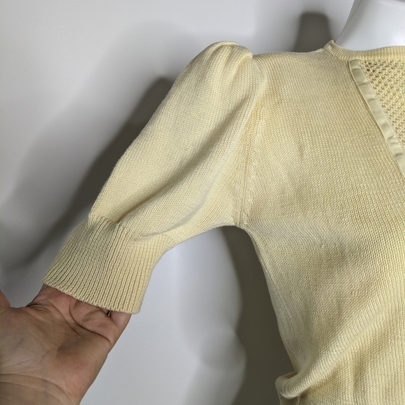 Vintage Ciao yellow knit top pencil skirt short sleeve cotton dress 8 - Picture 5 of 10